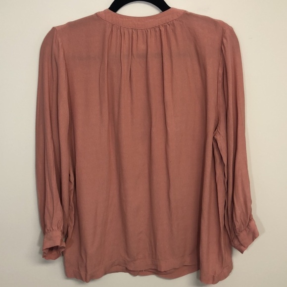 Madewell Lace Up Peasant Top Dusty Rose Size Small - Picture 7 of 9
